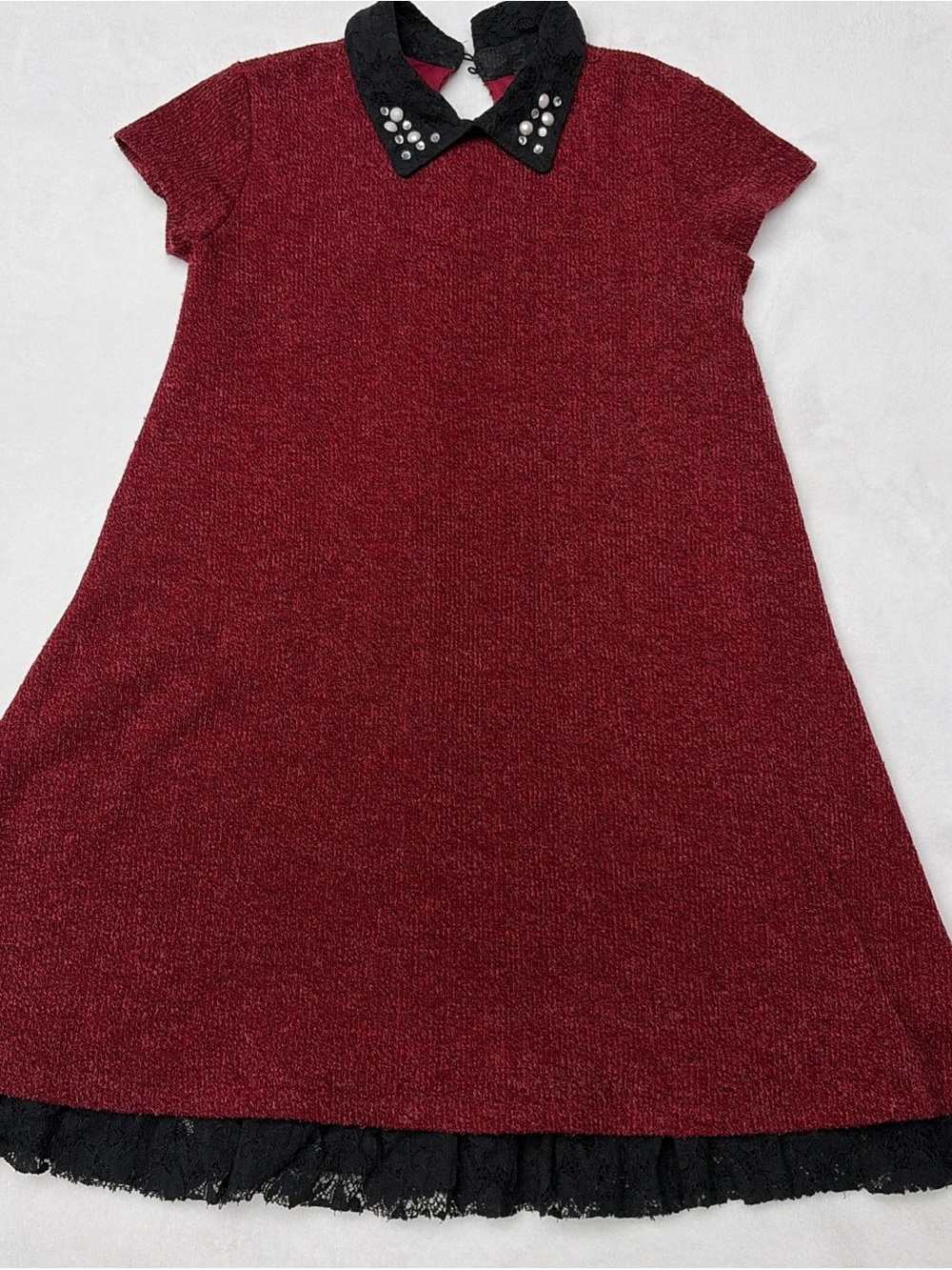 Red and black shimmer tweed shift dress from Amy Byer